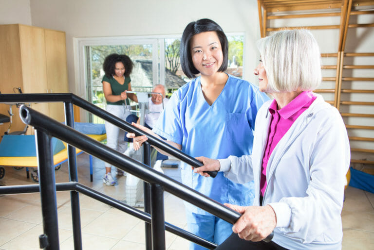 rehab physical exercises for elderly people, aged senior couple